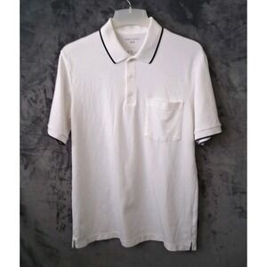 Roger Federer Airism Uniqlo White Pocket Piping Tennis Polo Men's Size Large
